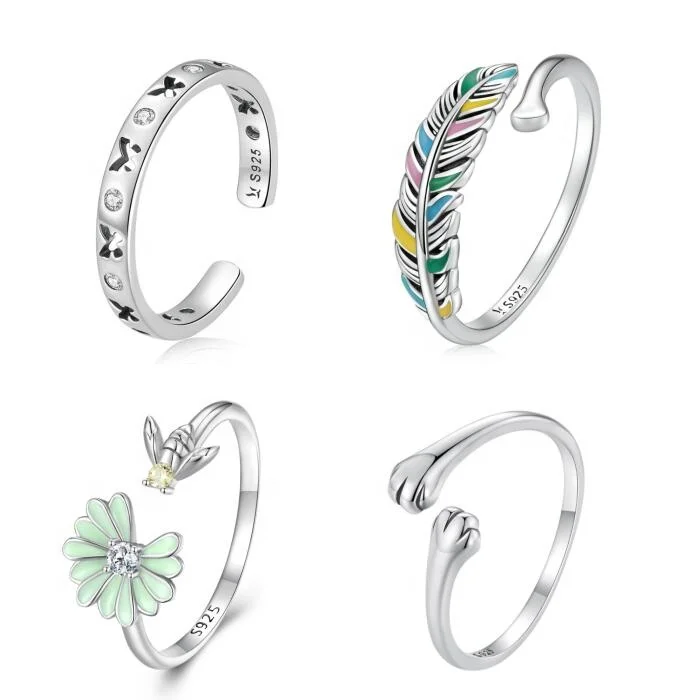 Wholesale Rings 925 Sterling Silver Ring Adjustable Ring With High Quality