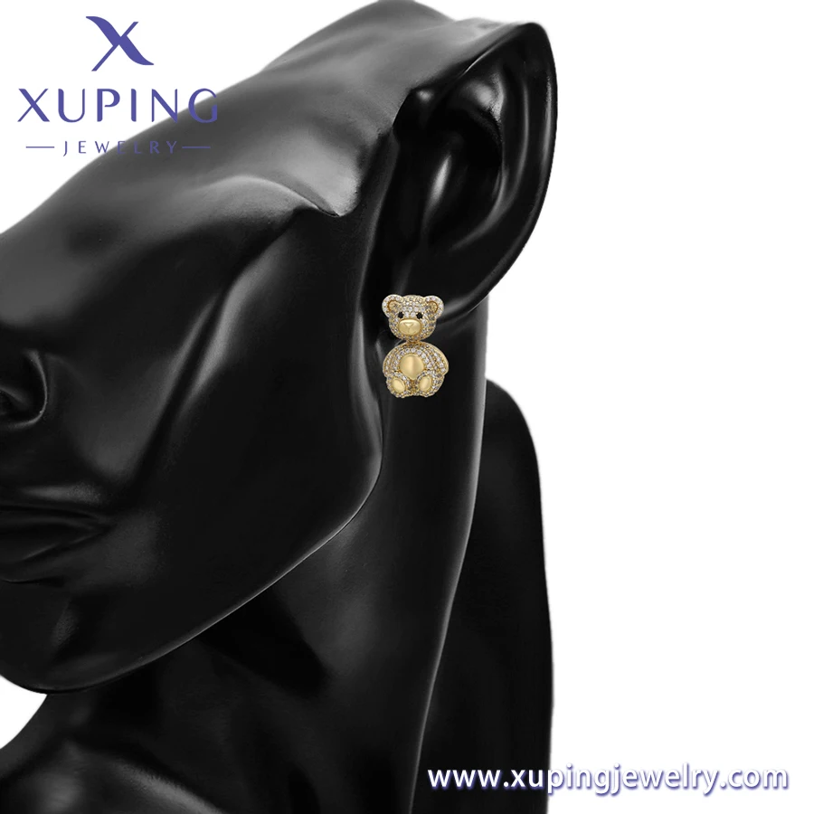X000767160 XUPING Jewelry Gorgeous Realistic Bear Earrings 14K Gold Plated Women Earrings Jewelry