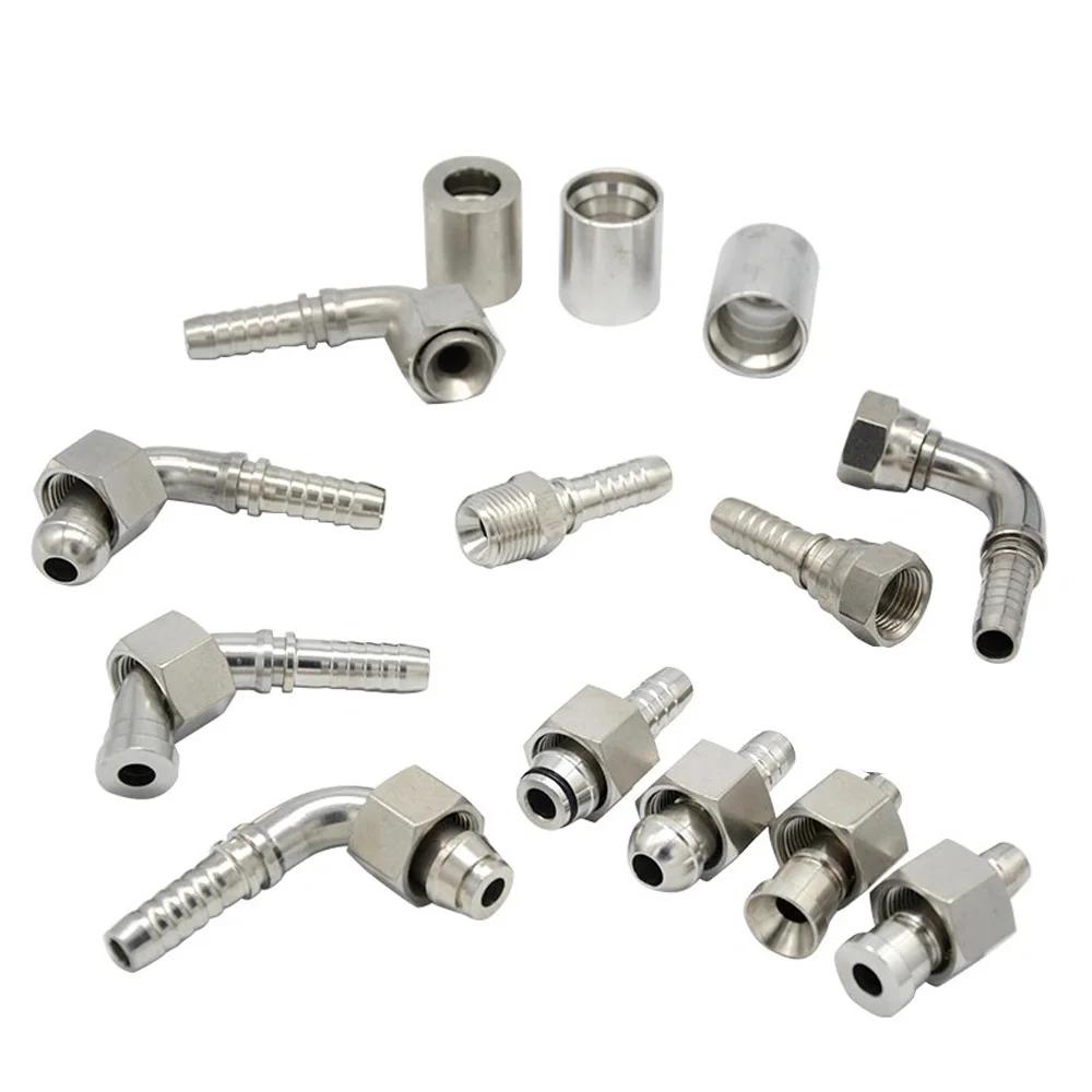 Manufacturer ss 304 316 Stainless steel hydraulic hose pipe crimp fittings and hoses