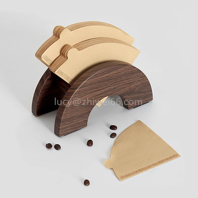 ABS Storage Box Hand Coffee Filter Holder Wood Bracket For Coffee Filter