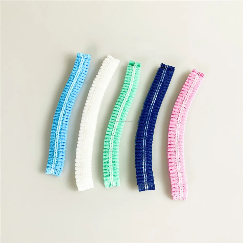 Disposable Medical Non woven strip cap bouffant head cover Hair Net surgical Mob Cap