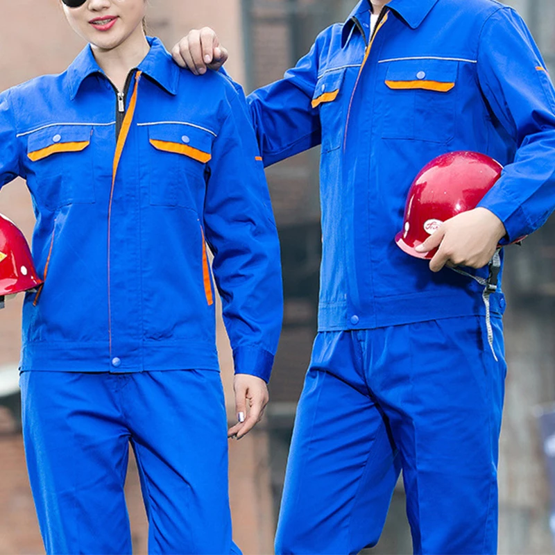 Spring and Autumn Women Men Long Sleeves Auto Repair Shop Workshop Clothes Gas Station Labor Protection Clothing Uniforms Sets