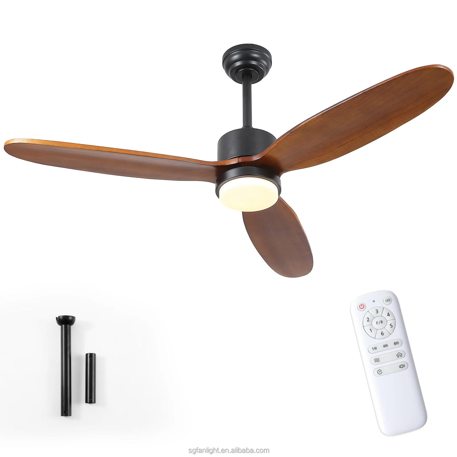 Factory Wholesale Wooden Modern Inverter Dimmable Smart Ceiling Fan Dc Led Ceiling Fans With Light and Remote