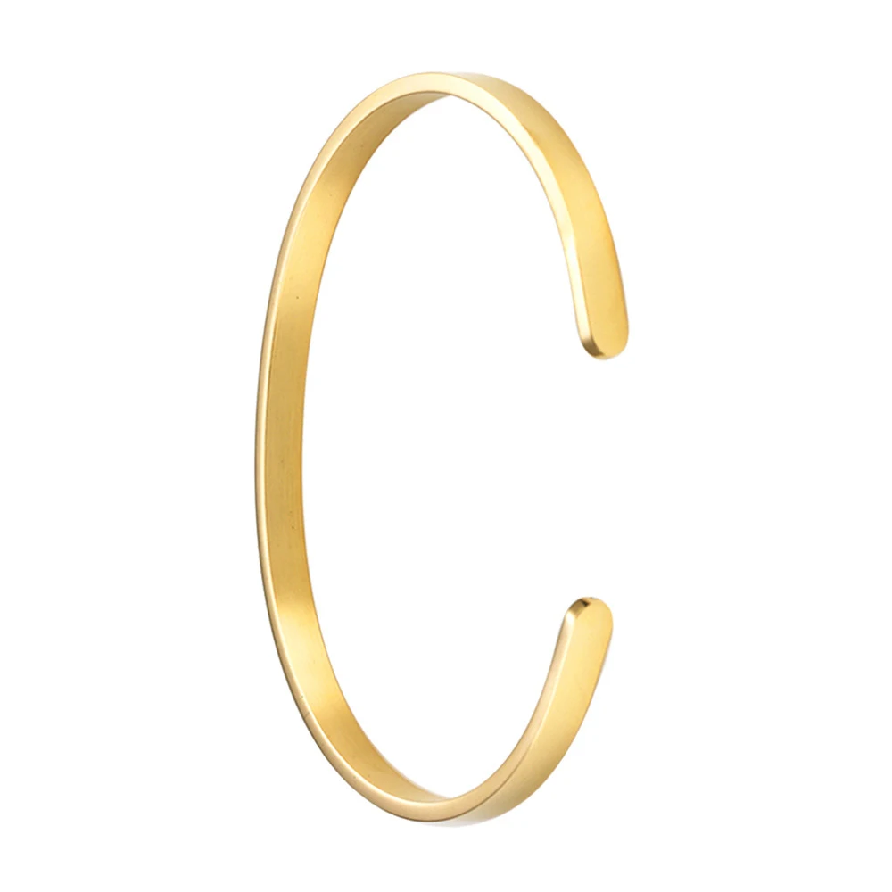 China Manufacturer Factory Price Personalized Custom Adjustable Lucky Open Stainless Steel Bracelet