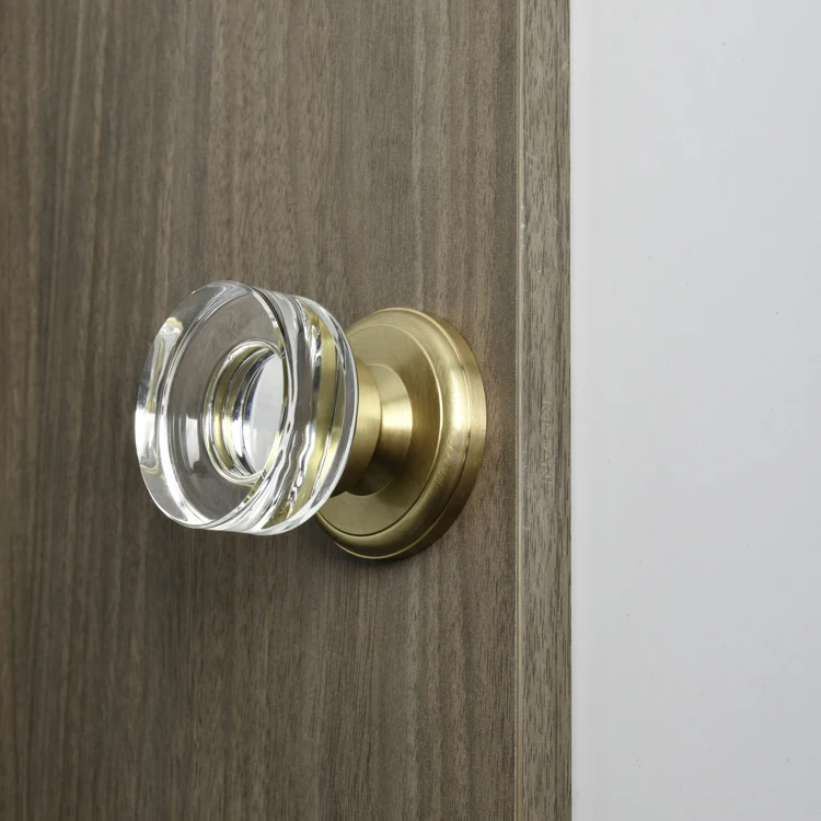 Household round crystal door handle Bedroom door handle High standard molding process Silver plated door handle