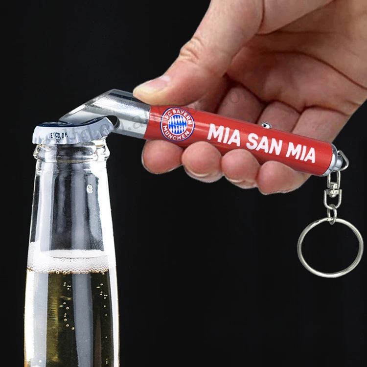 bottle openers custom promotion metal led logo projector keychain printing advertising flashlight