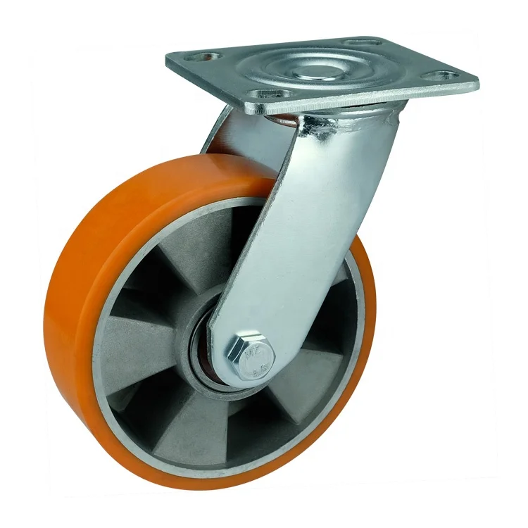  Heavy Duty Polyurethane Casters 5 Inch Red PU Caster Wheels
