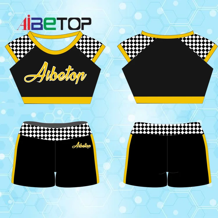 ab rhinestones cheerleading practice sets colorful cheer crop top and shorts girls cheer wear practical