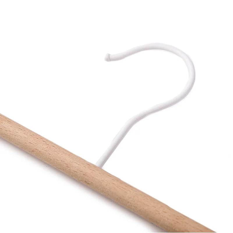Durable beech Wood no trace trouser clamp Metal pants skirt Slack clips  clothes Hanger