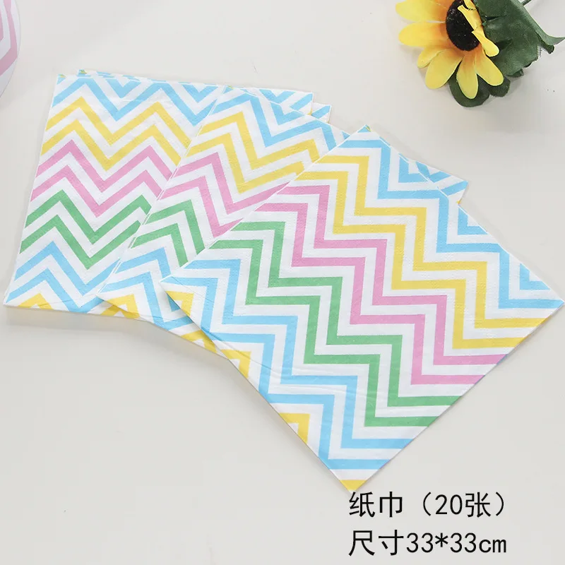 Wholesale Birthday Subject Party Supplies Colorful Paper Plate Cup Napkin Straw Hat BannerTableware Sets In Stock