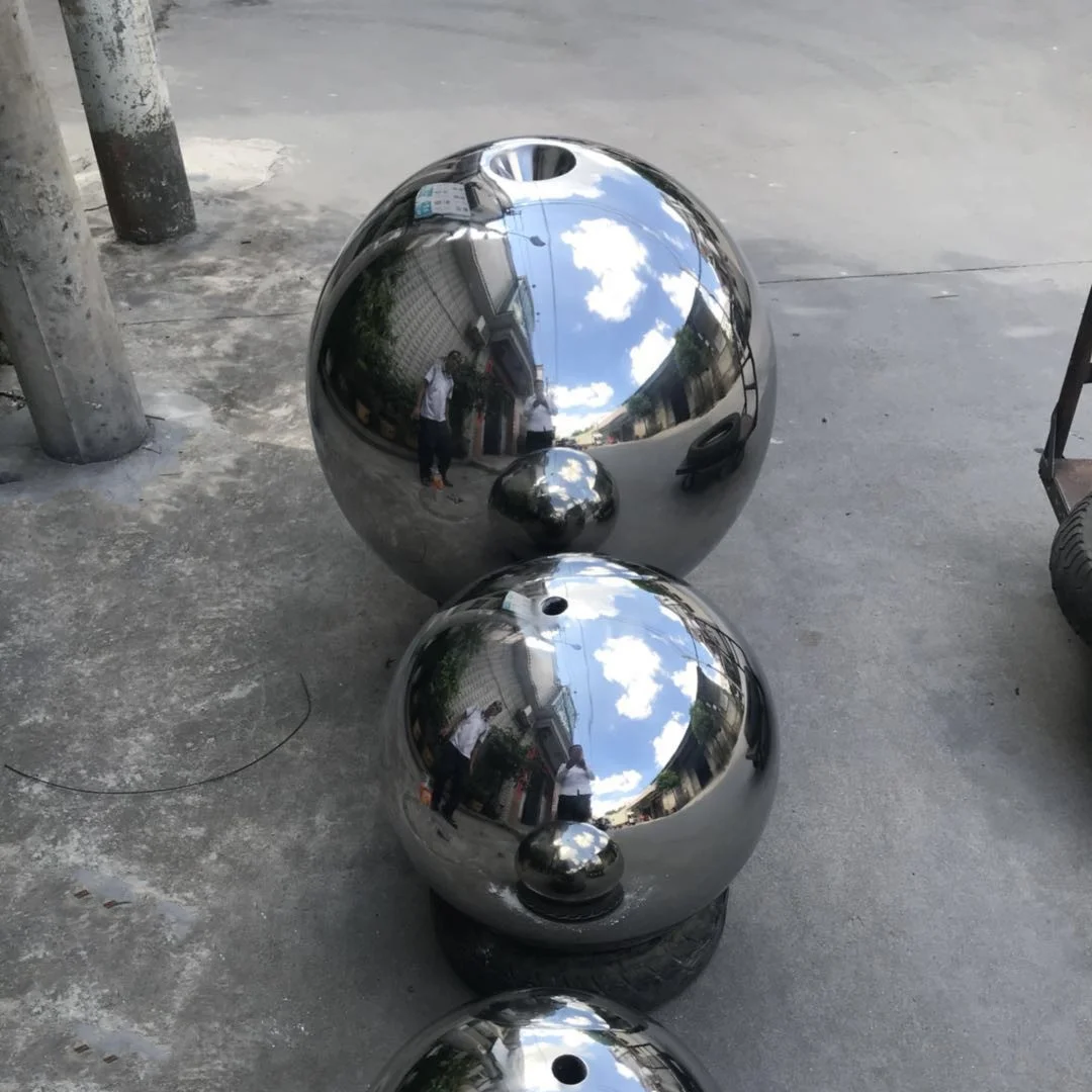 Large Garden Modern Metal Mirror Polish Stainless Steel Water Feature Sphere