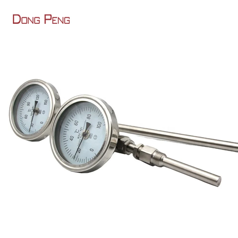 High Quality stainless steel industrial bimetallic Thermometer Radial type bimetal thermometer Stainless Steel Thermometer