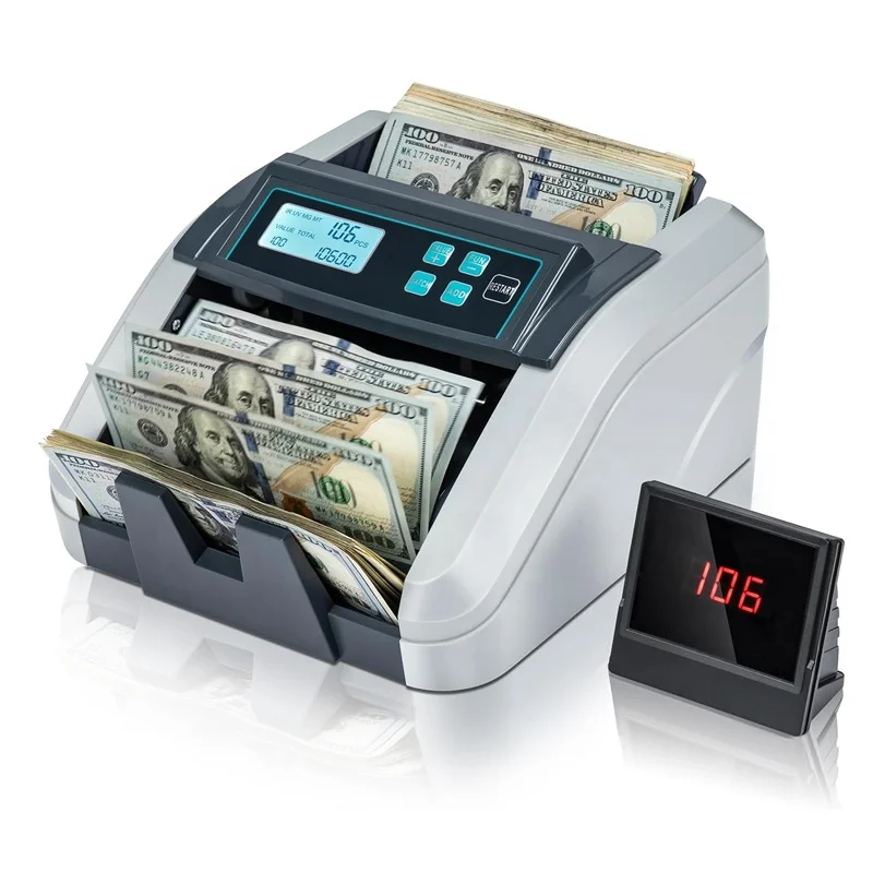 LD-307-2 Portable Bill Counting Machine UV MG IR Cash Money Counter with LCD Display banknote value counter