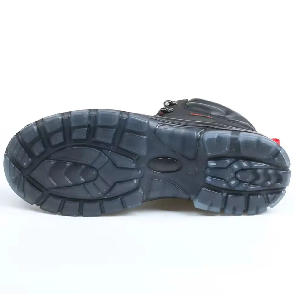 black knight steel toe anti-slip fetish leather working boots for men