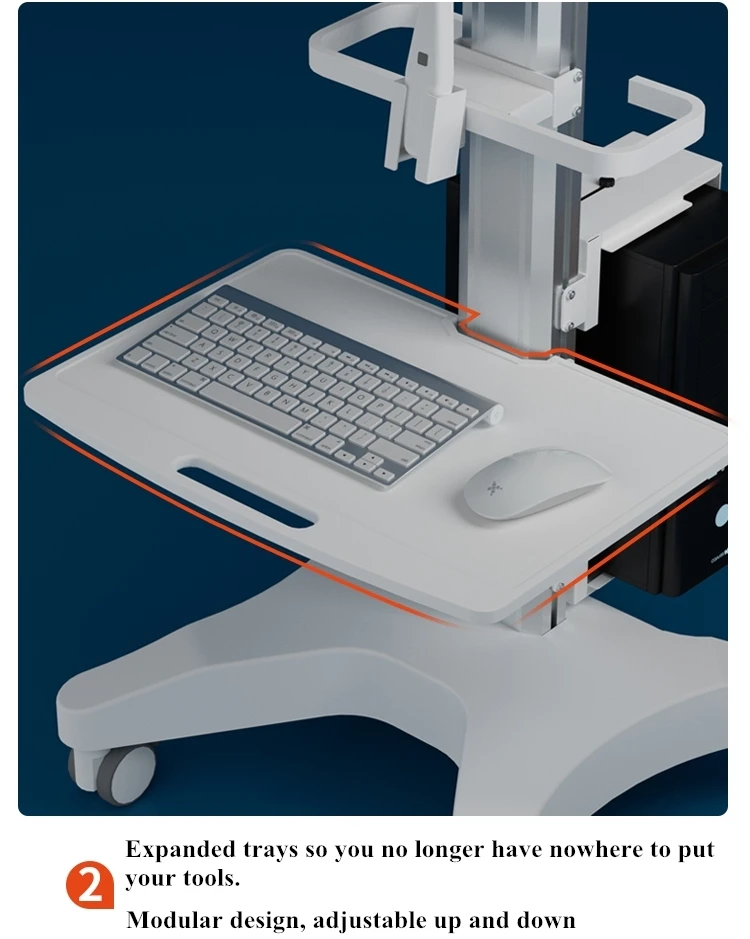 Medical Trolley Computer Cart with Steels Stand for Oral Scanner Medical Cart With Scanning instrument