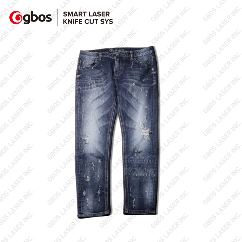 GBOS High Speed Laser Marking Cutting Punching Engraving Machine Apply to Denim Washing and Design Any Patterns