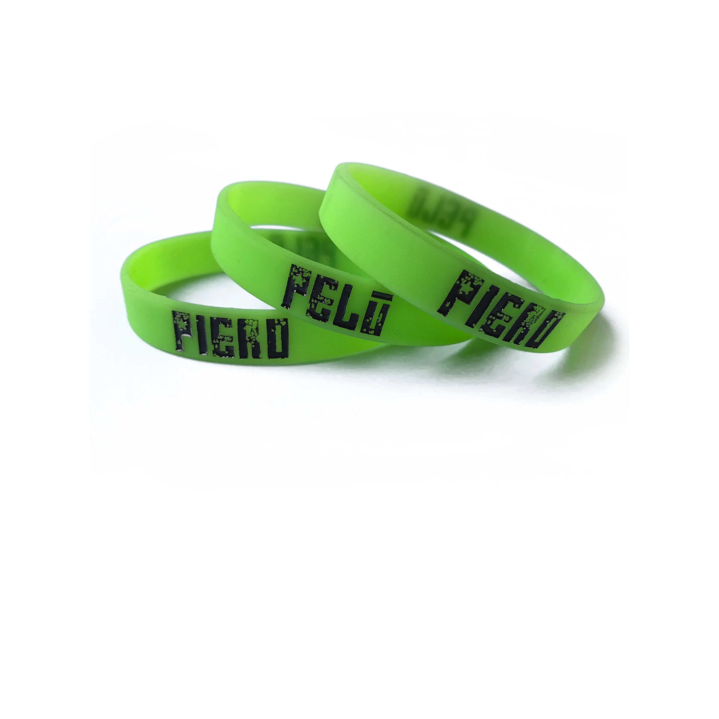 Custom Silicone Wristbands Silicon Custom Logo Wristband with Green Color