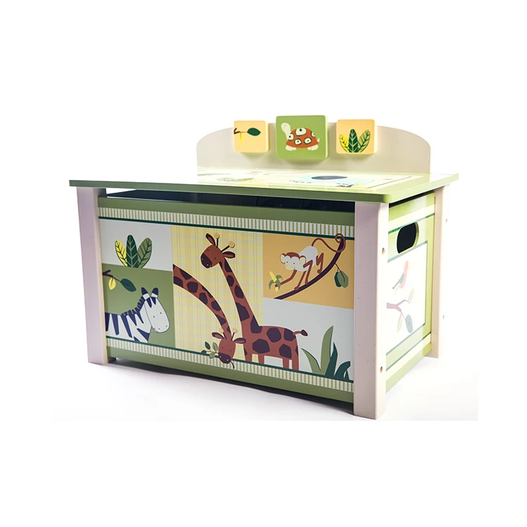Factory manufacture various new design wooden toy box storage for kids