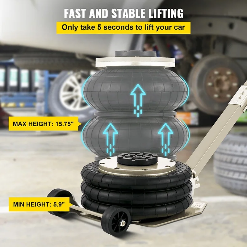 3T Long Handle Pneumatic Automobile Lift jack Three Layer Thickening Horizontal Inflatable Lifting Jack For Auto Repair Tools