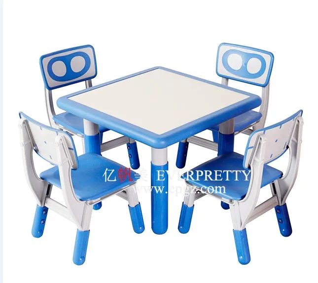 Kindergarten Kid Plastic Table Chair Childcare Furniture Kids Desk and Chair for Nursery Student