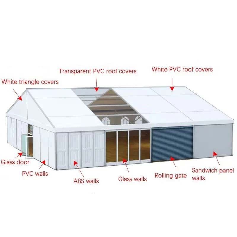 High quality Aluminum Frame Outdoor Events Exhibitions Fire Resistance Mixed Marquee Tent