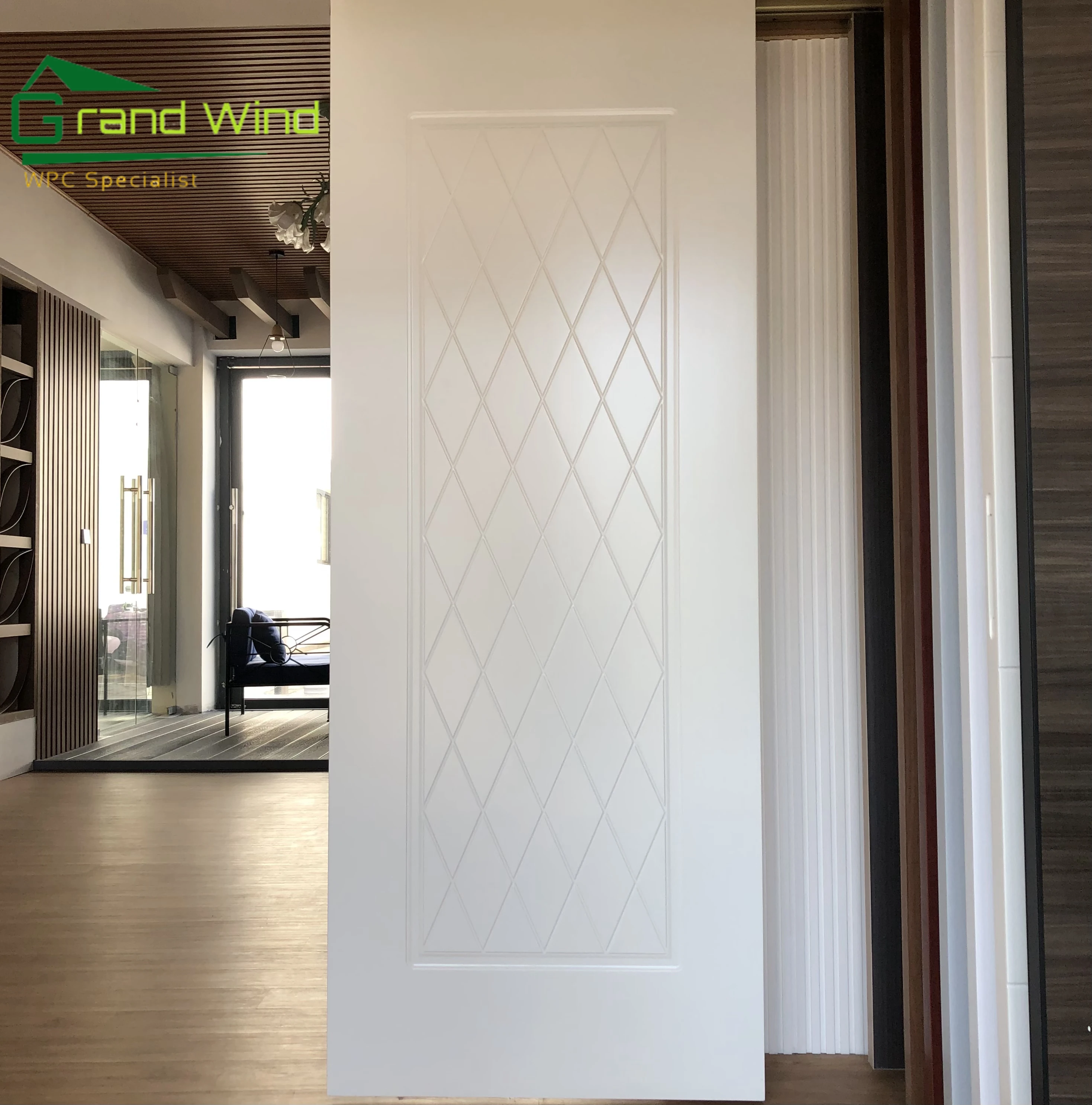 Waterproof Wood Plastic Composite Wpc Skin Door Interior Pvc Abs Door For House