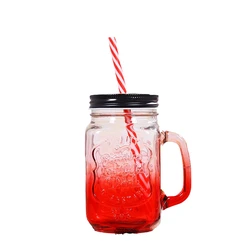 Wholesale New Mexican Style Glass Cup Clear Drinking Mug With Handle Glass Cup