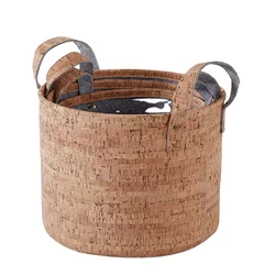 Hot sell and luxury felt and cork household storage bucket baby toys clothes laundry storage basket