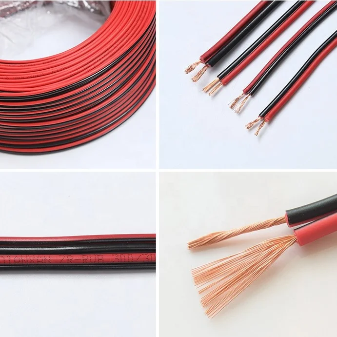 Manufacturers Soft Copper Wire 2 core Pvc Insulated Flat Flexible 2.5 mm electrical wire Rvb Cable Red Black Cable electric wire