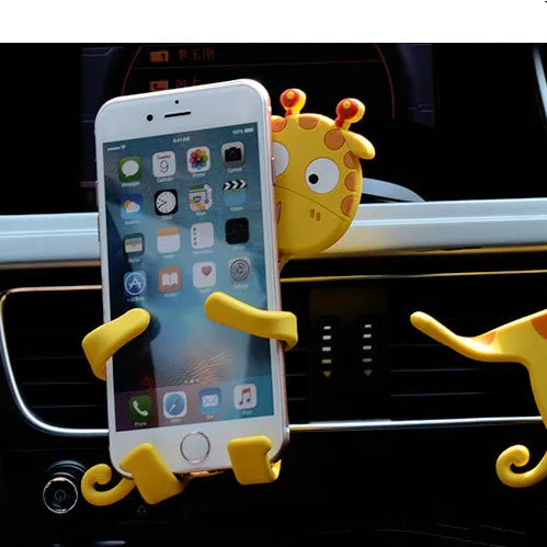 Car Mobile Phone Cartoon Cute Animal Silicone Universal Car Phone Holder