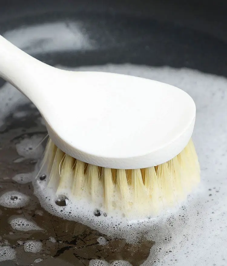 Factory Bamboo Dish Scrub Brushes , Kitchen Wooden Cleaning Scrubbers  Washing Brush, Natural Sisal Bristle Brush