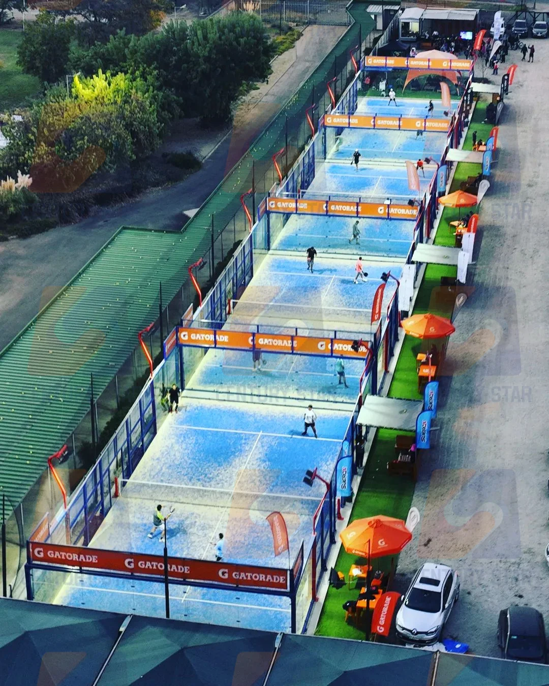 Complete Set Outdoor 12mm Tempered Glass Panoramic Padel Tennis Court Wall Building Construction Manufacturers Cost Tennis Court