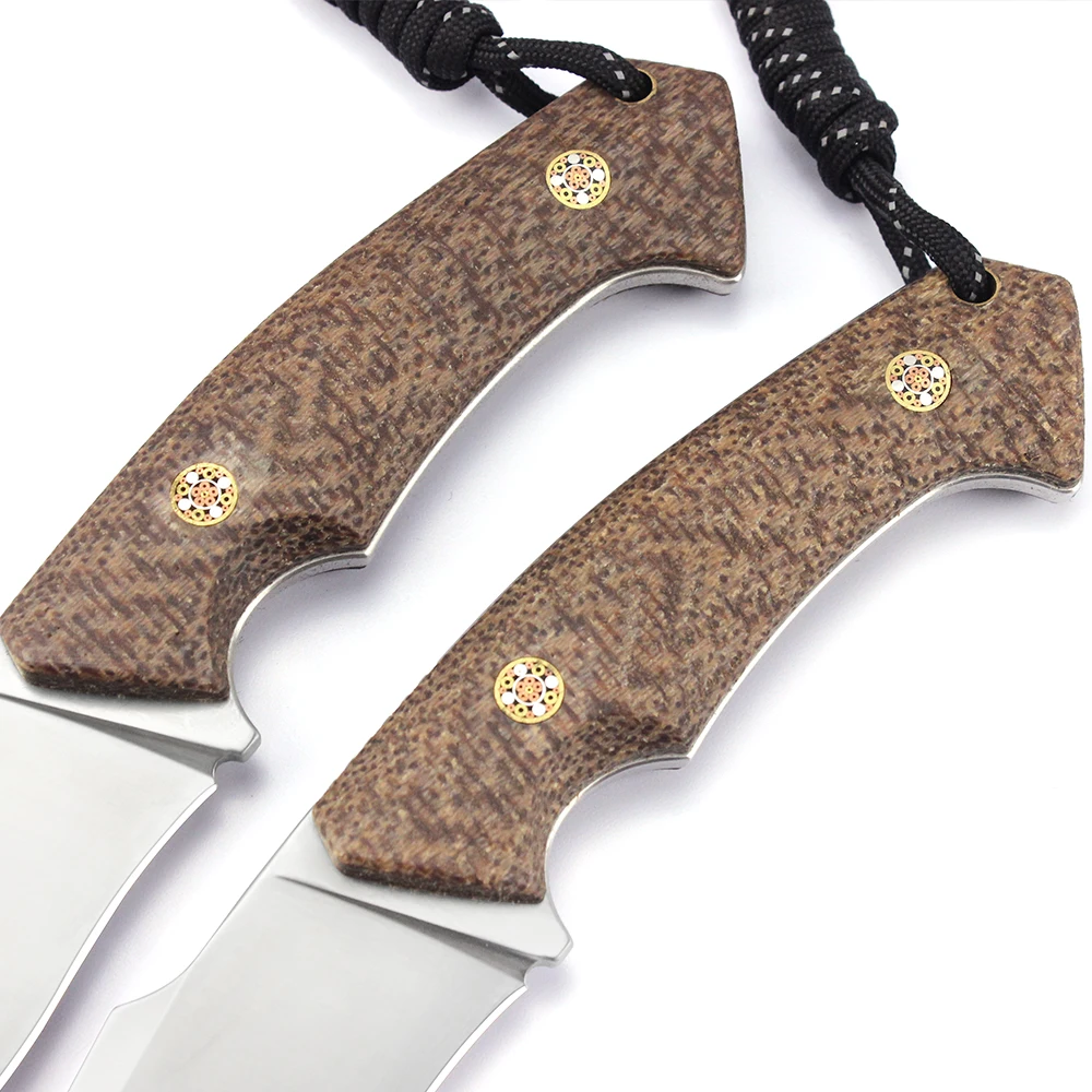 Персонализированная Ручка Micarta D2 Сталь уличный Тактический охотничий нож с фиксированным лезвием Kydex