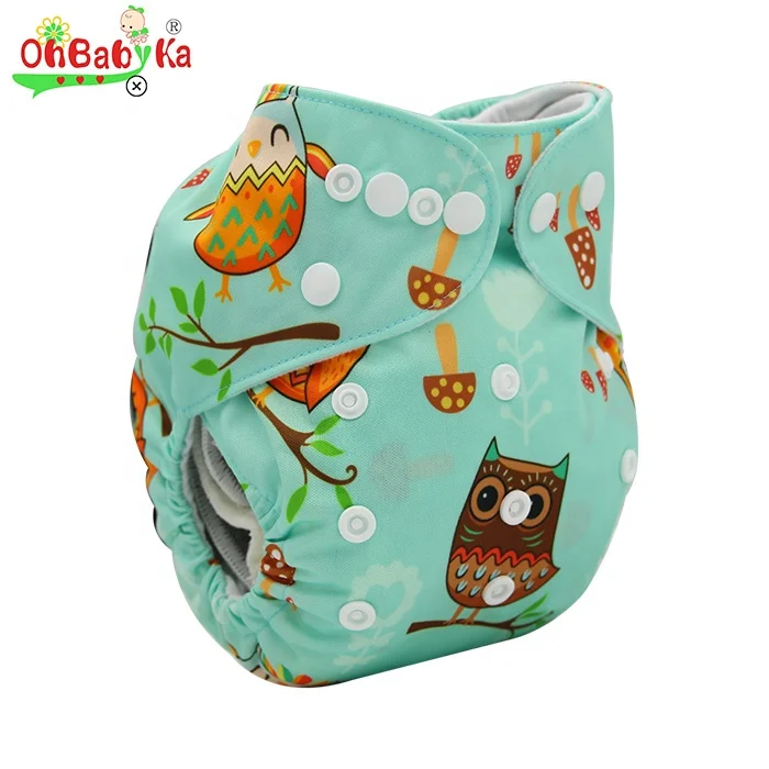 Ohbabyka Cloth Nappy Double Gussets Suede Reusable Cotton Boys And Girls Ecological Cloth Diapers Nappies