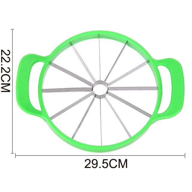 Wholesale manual stainless steel watermelon slicer cutter with double plastic handle
