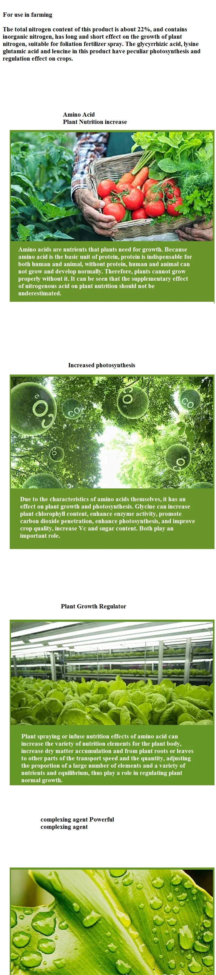 Flowers Fruit Tree Full Solubility Amino Acid 90% Amino Acid Water Solubility Organic Fertilizer Powder