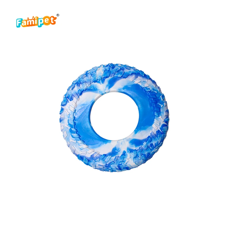 Famipet Custom Outdoor Training Durable Rubber Flying Disc Pet Dog Toys