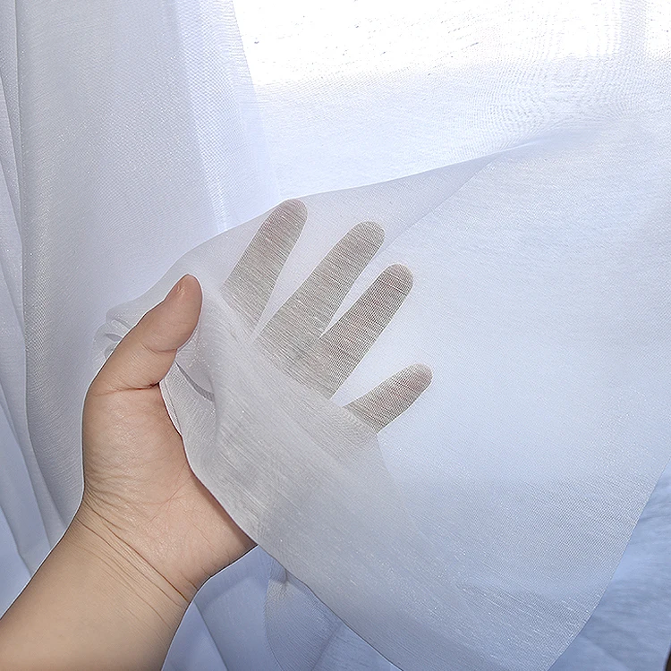 100% Полиэстеровая ткань из органзы белая для занавесок огнестойкая