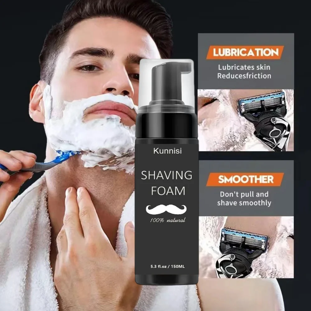 Private Label 100% Natural Cool Feeling Pepperment Mint Scent Beard Shaving Foam Beard Hair Gentle Shave Foam