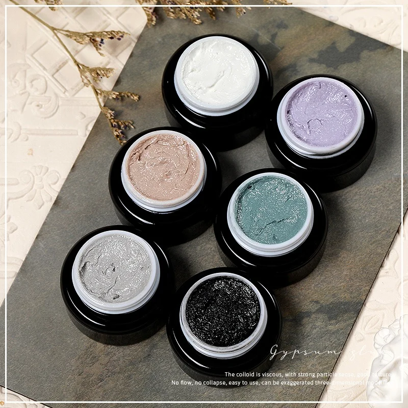 Plaster Glue 3D Gypsum Gel Engraved Drawing Nail Gel No Need Top Coat Decoration Uv Acrylic Nail Glue