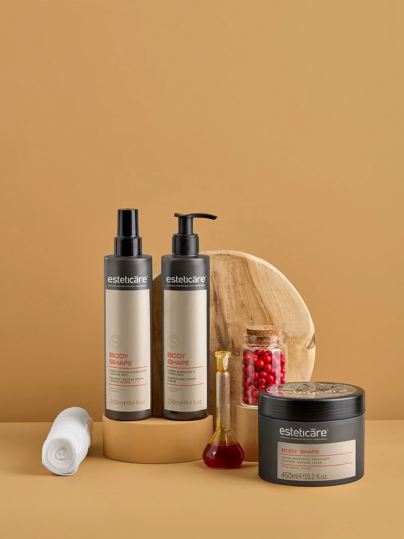 Shaping and toning cream 250ml body care guarana fragrance amber floral fat burning anti-cellulite Esteticare