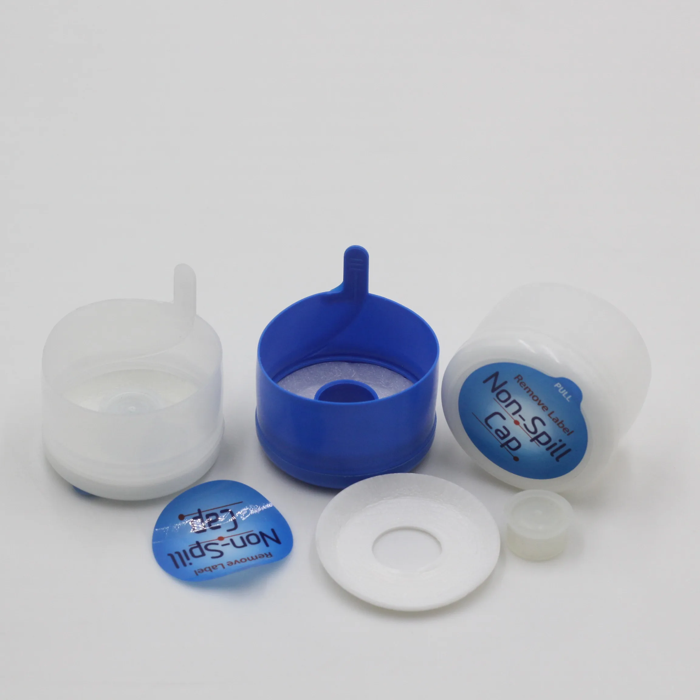 Chinese factory different design 5 gallon water bottle lids 55mm plastic end caps for pure water