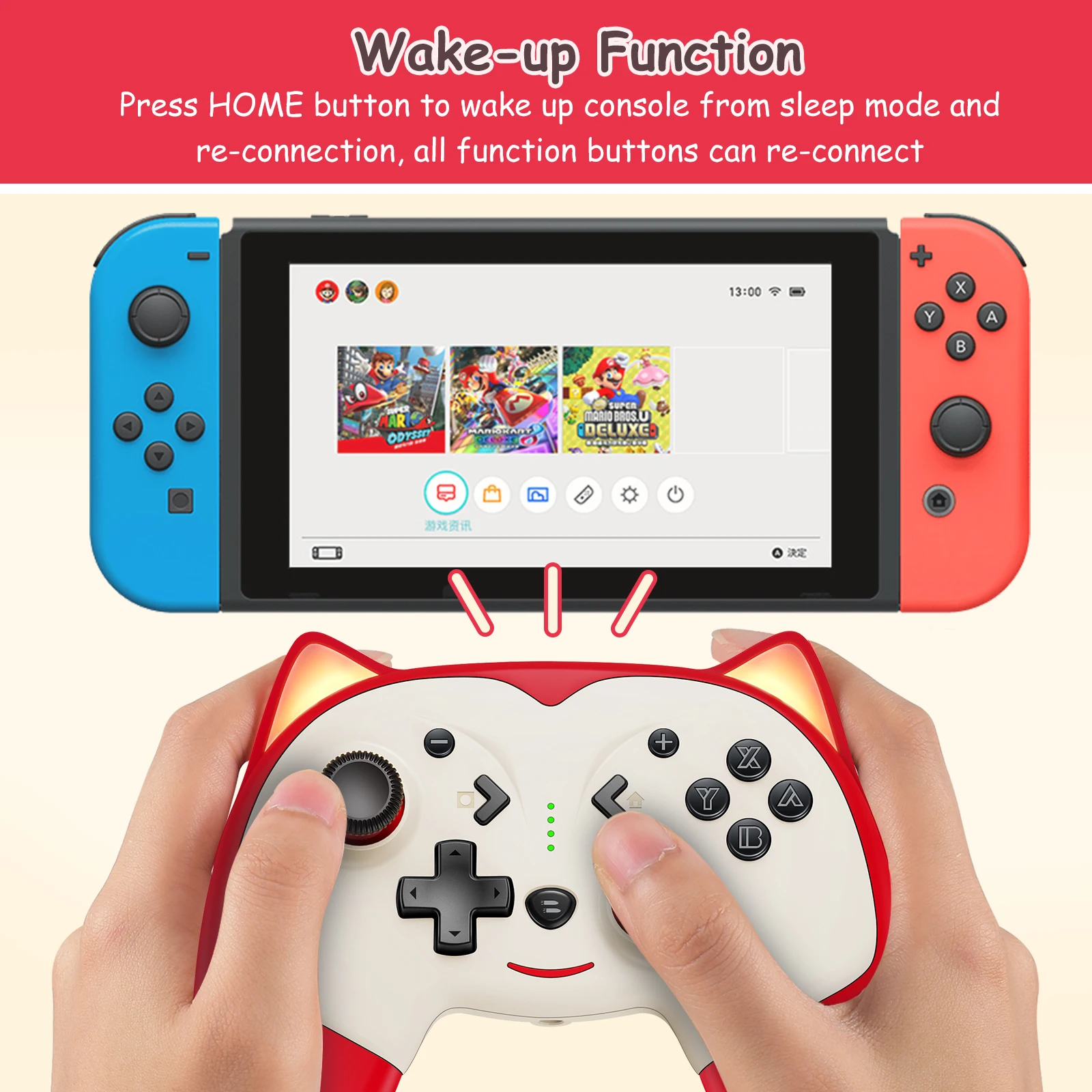 Wireless Pro Controller Console cute gamepad with wake-up function for Switch/Lite