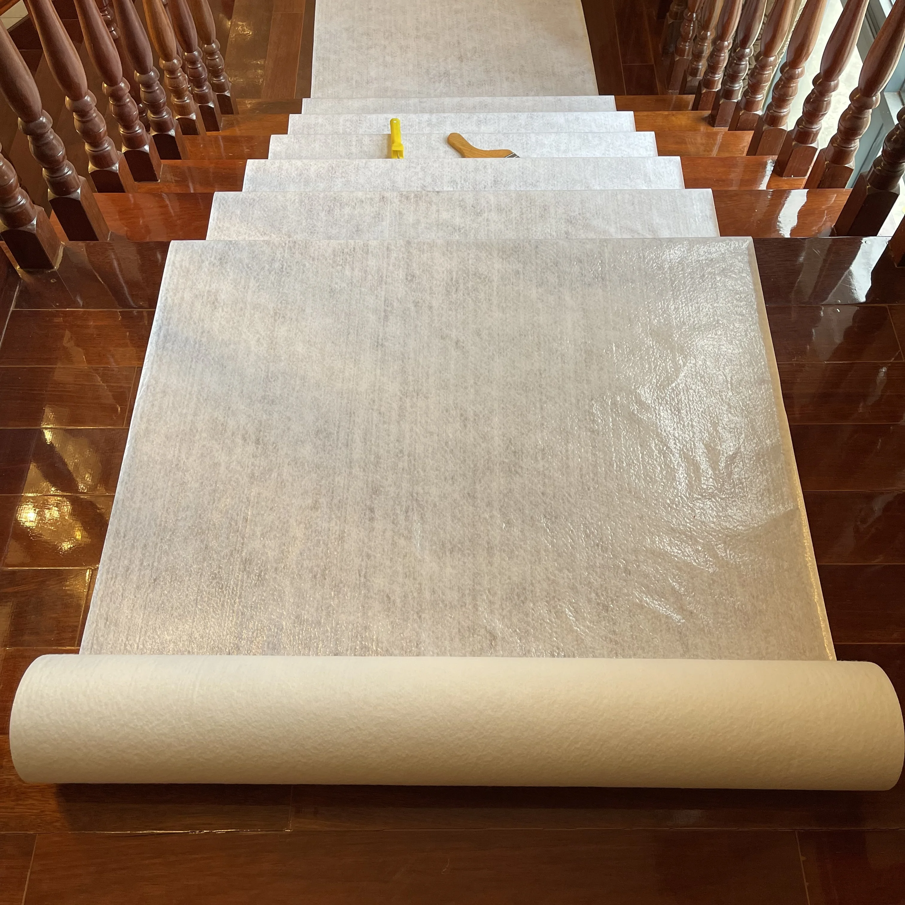 Non-Woven Fabric White Painters Felt with Glue Feltro Paint Felt Underlay Carpet