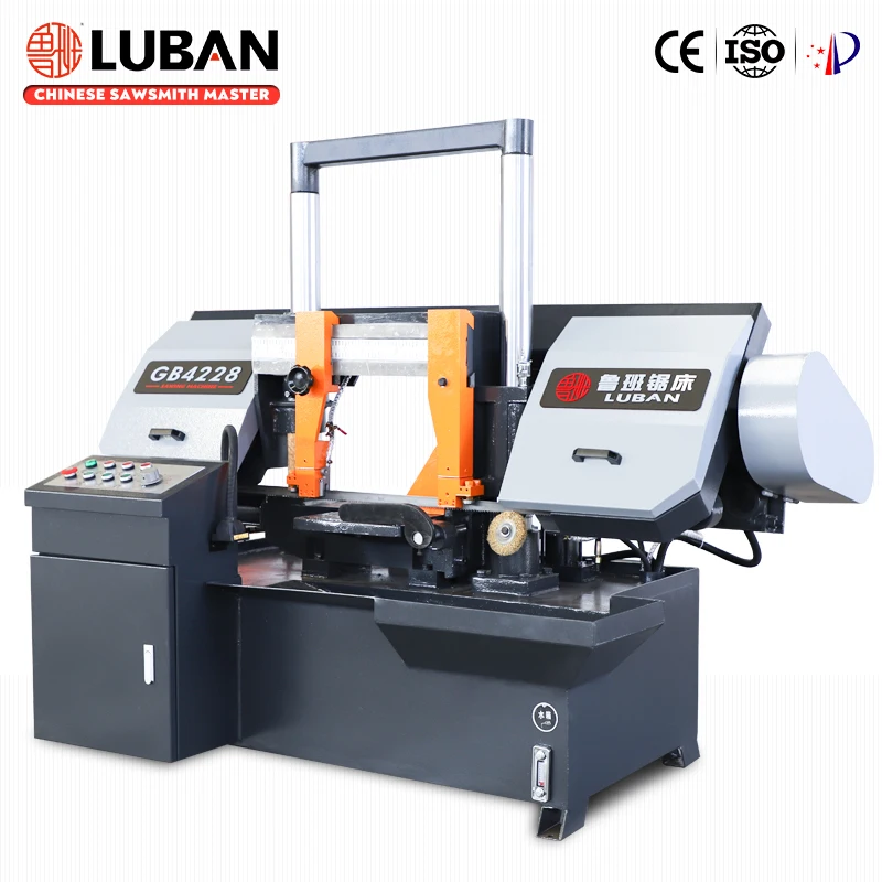 LUBAN Прямые продажи Ручной ленточнопильный станок GB4228 горизонтальная Полуавтоматический ленточнопильный станок