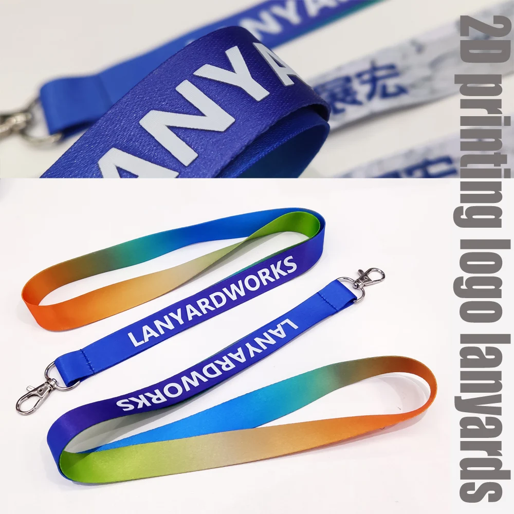 Business ID card holder 2D printing custom logo Sublimation polyester neck strap lanyards