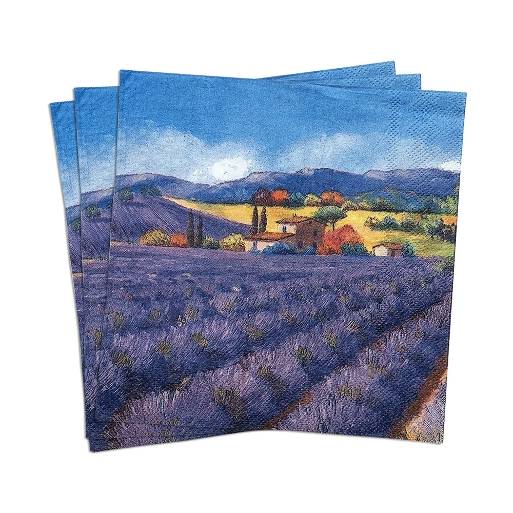 Декоративные складные салфетки из бумаги с большим принтом