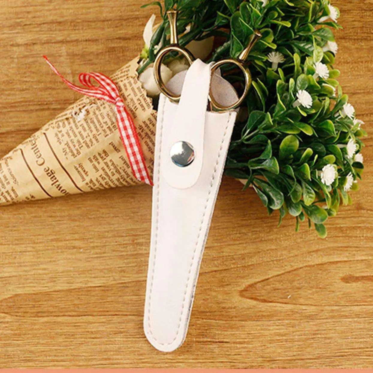 Cowhide Material Single Scissors Bag Leather Scissors Box Tool Holster Waist Clip Bag