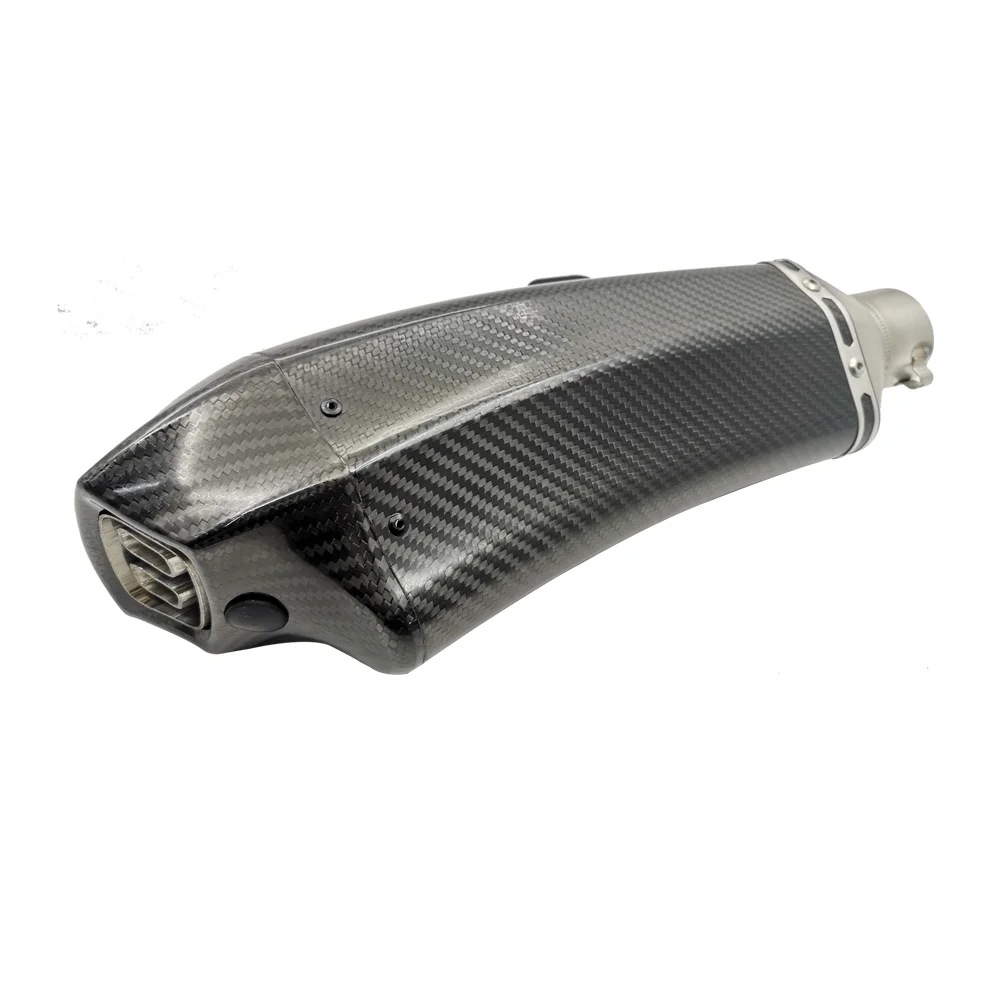 Universal Motorcycle Carbon fiber exhaust muffler exhaust for CBR650 Z900 KTM390 K8 ER6N FZ1 120 MT10 R1 R6 R3