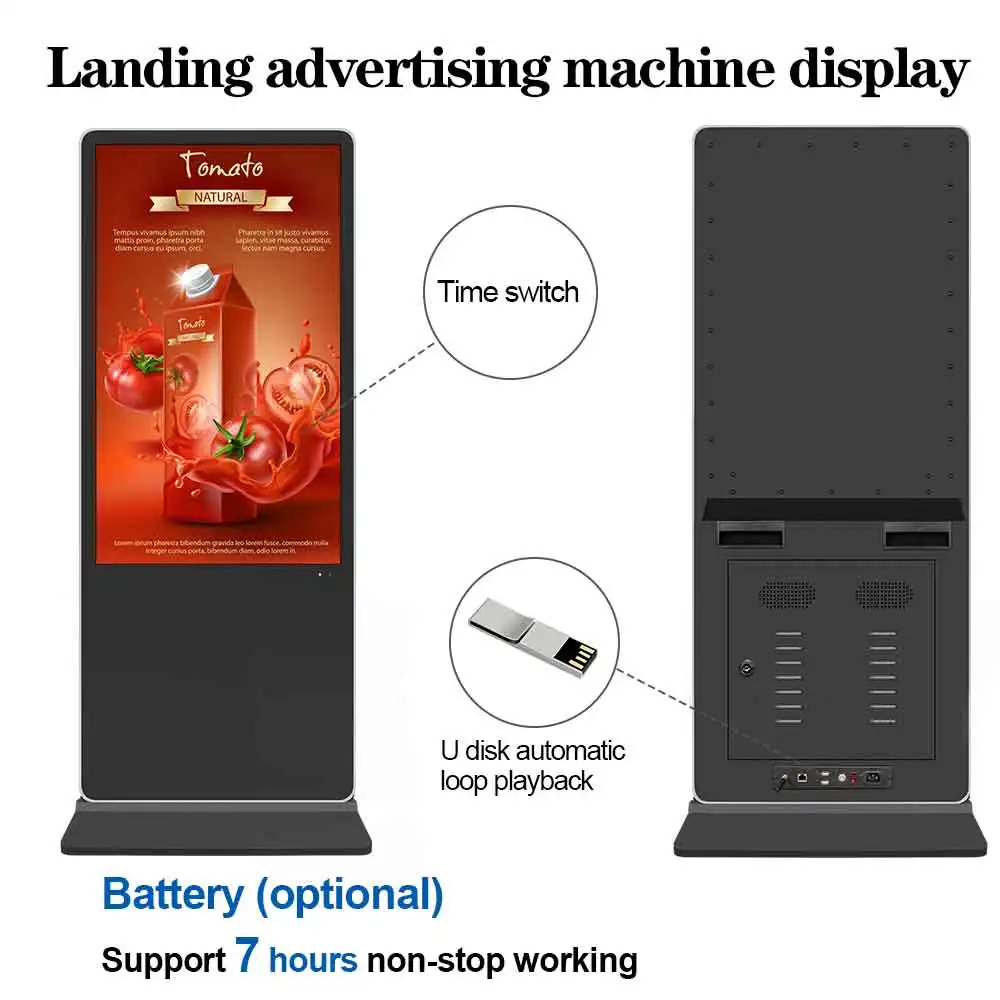 Shopping center touch screen kiosk  indoor advertising display floor standing LCD digital signage for retail store